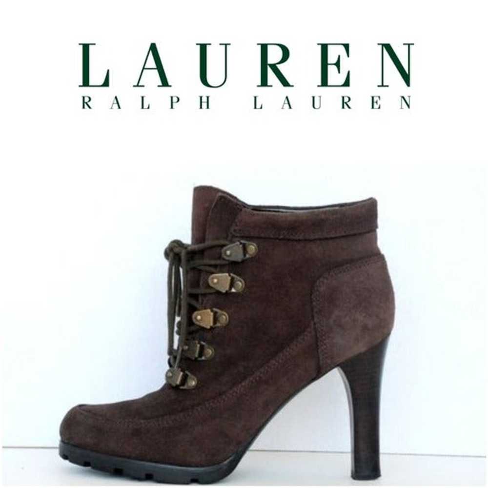 Lauren Ralph Lauren Dark Brown Darby COMBAT LACE … - image 1