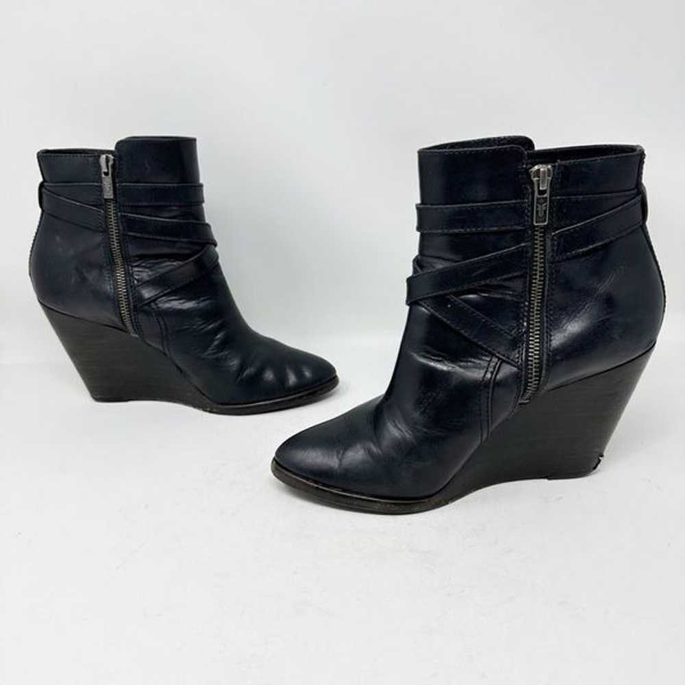 FRYE Cece Jodhpur Black Wedge Boots Size 9.5 Leat… - image 7