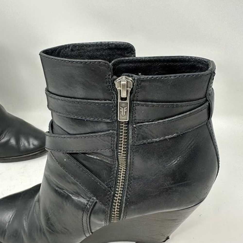 FRYE Cece Jodhpur Black Wedge Boots Size 9.5 Leat… - image 8