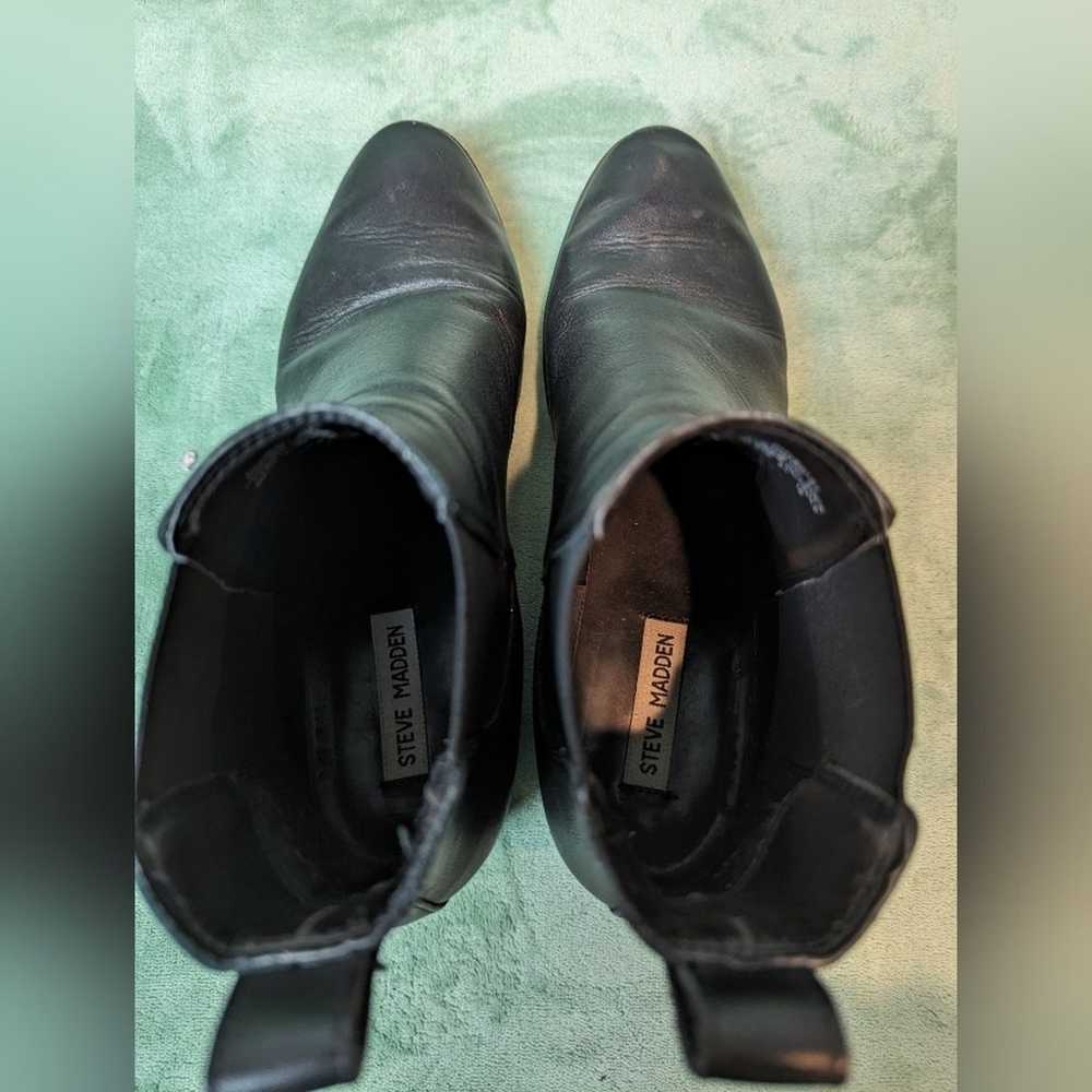 Steve Madden Women's Dover Black Leather Boots 9 - image 2