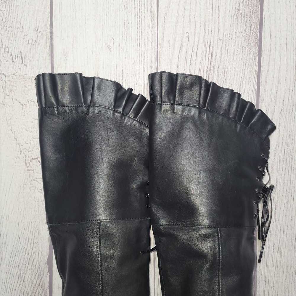 Kelsi Dagger Sophia Black Leather Over The Knee R… - image 2