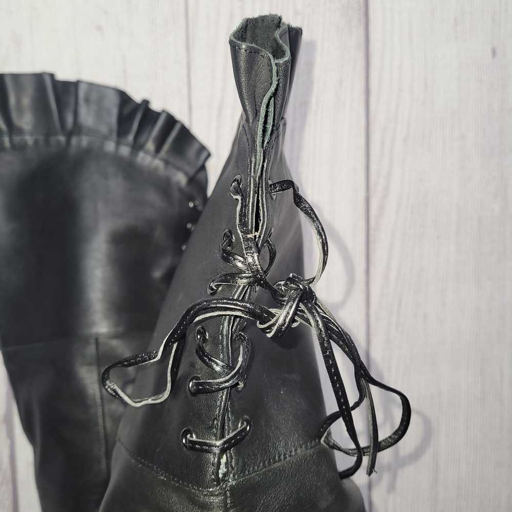 Kelsi Dagger Sophia Black Leather Over The Knee R… - image 4