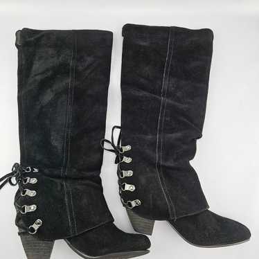 Naughty Monkey Fall Fever Suede Leather Boot Black