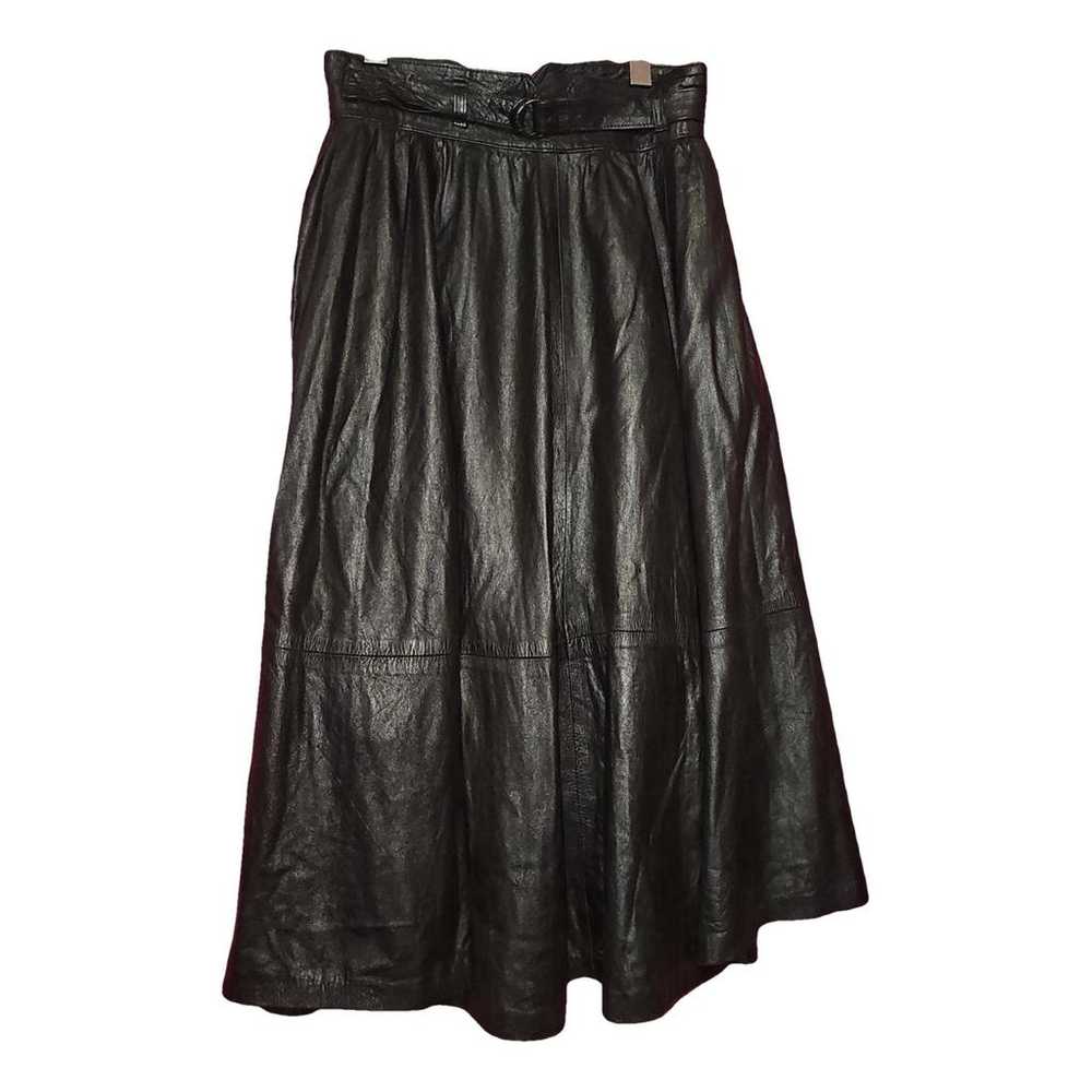 Non Signé / Unsigned Leather maxi skirt - image 1