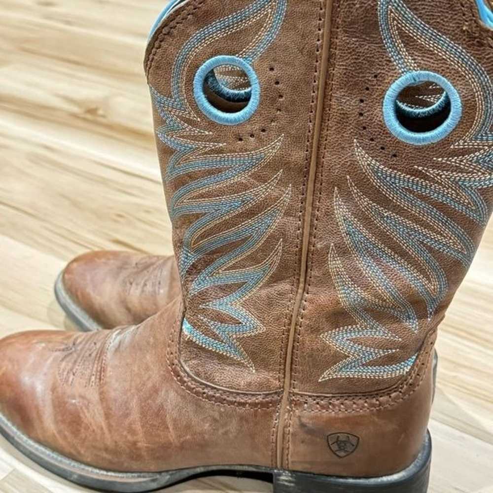 Ariat Round Toe Leather Western Cowboy Boots Wome… - image 7