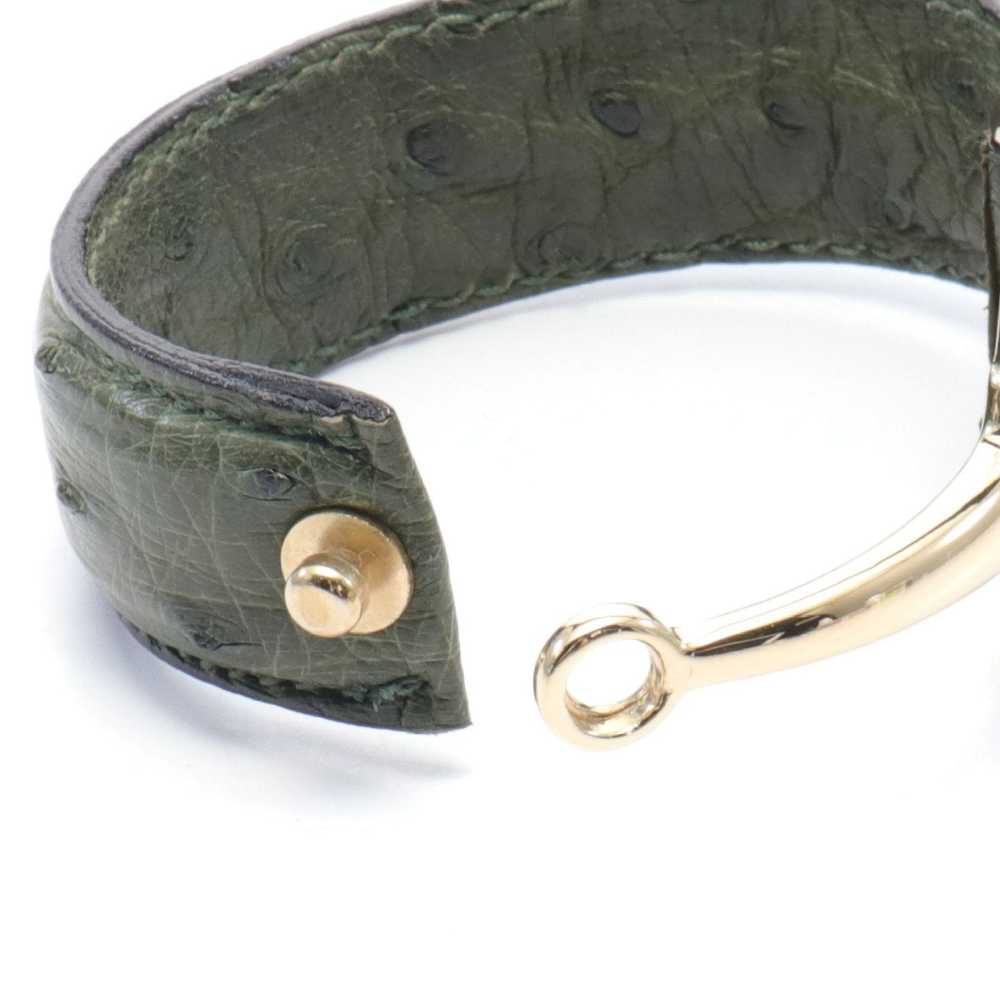 Gucci Horsebit Bangle Leather GP Green Gold - image 3