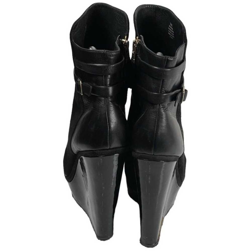 Brian Atwood Black Suede Leather Wedge Heel Platf… - image 3