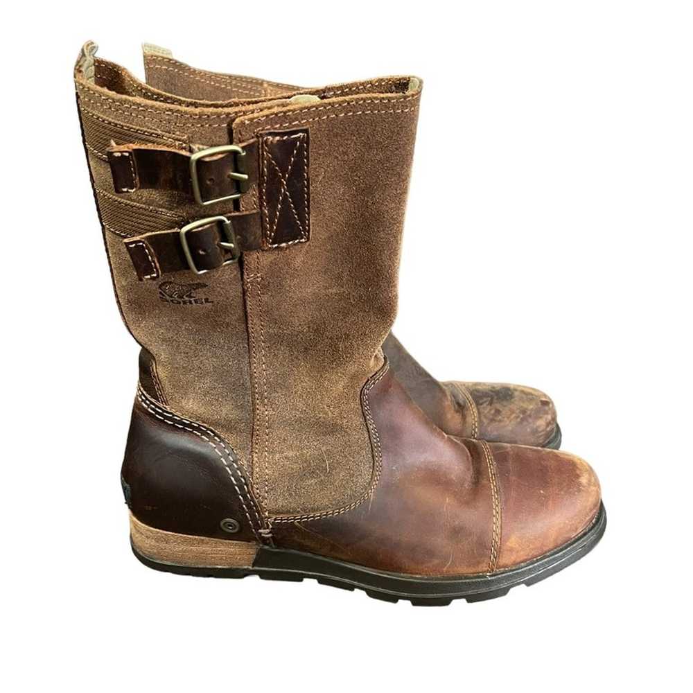Sorel Major Pull On Boots Brown Leather - image 1