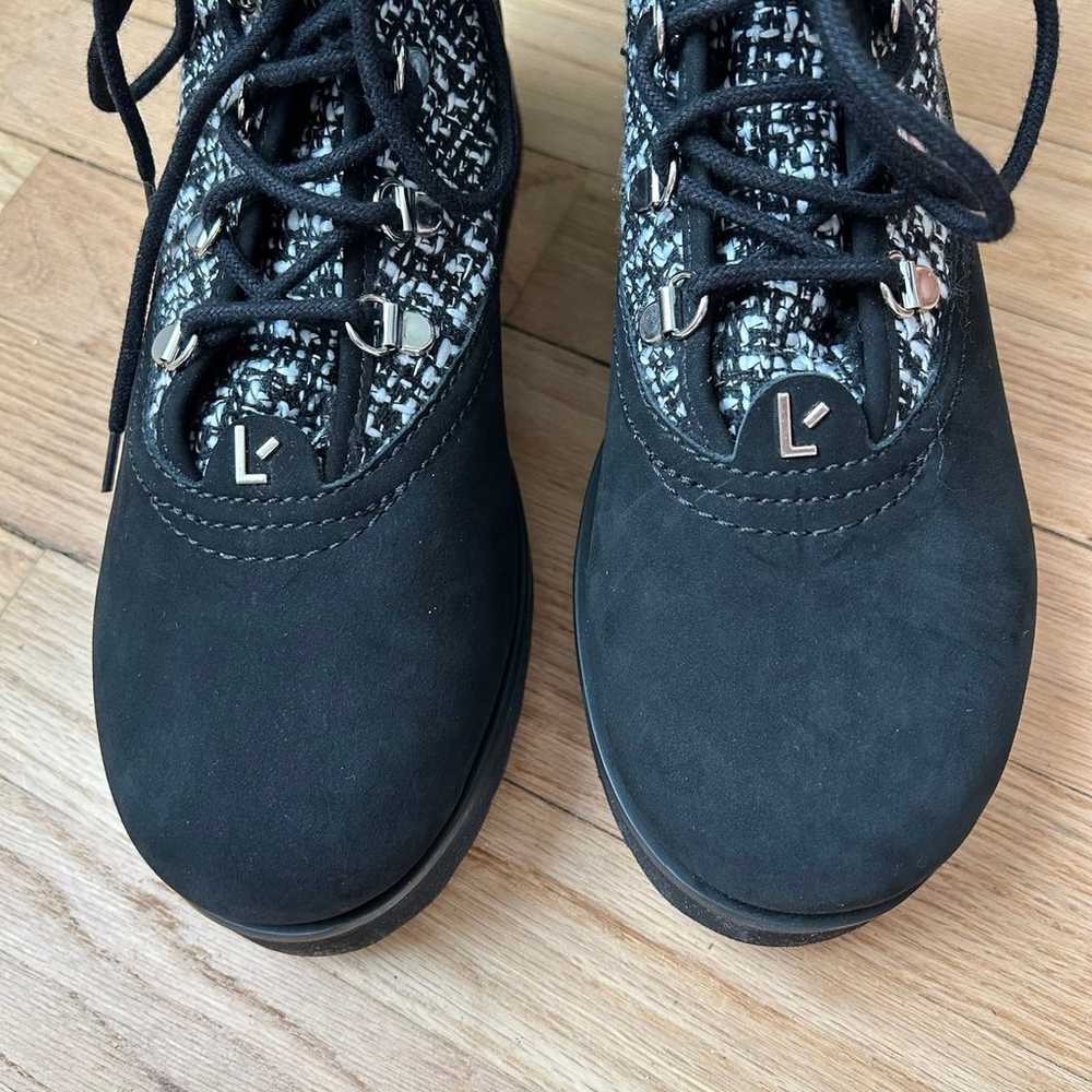 NWOT $450 Larroude Vail Boots black white leather… - image 3