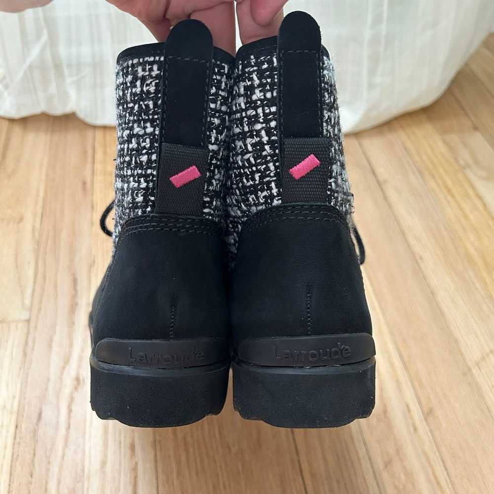 NWOT $450 Larroude Vail Boots black white leather… - image 6
