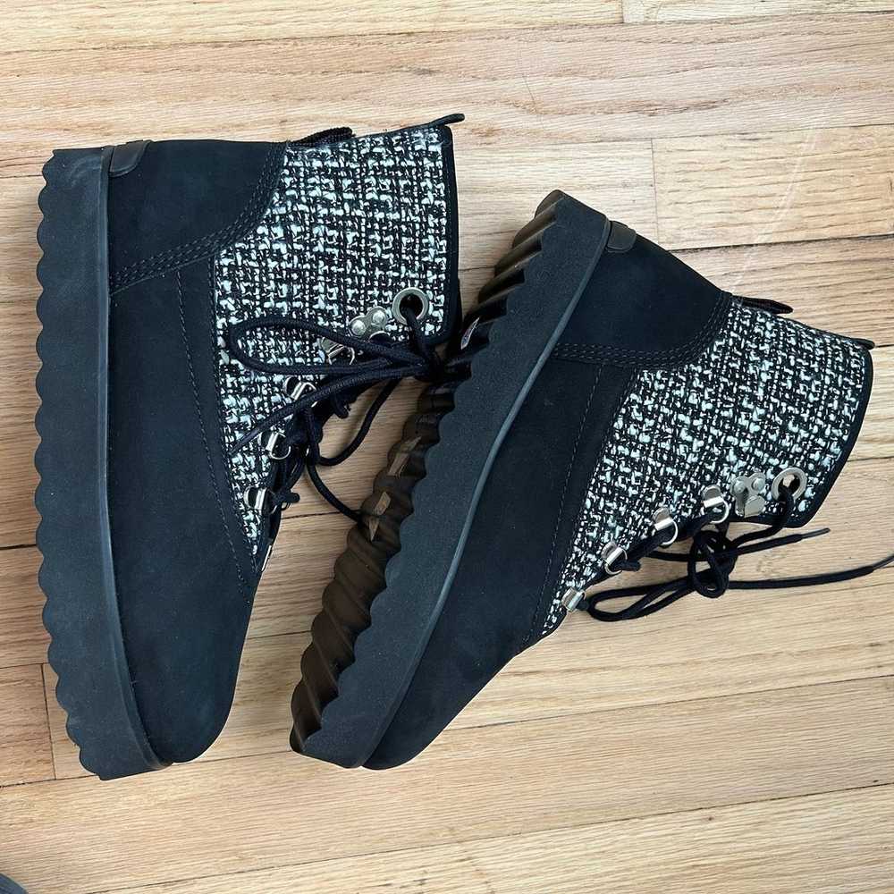 NWOT $450 Larroude Vail Boots black white leather… - image 7