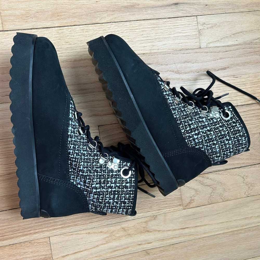 NWOT $450 Larroude Vail Boots black white leather… - image 8