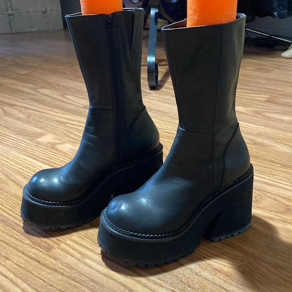 Unif Parker Boots black leather 7 Bratz vibes boh… - image 1