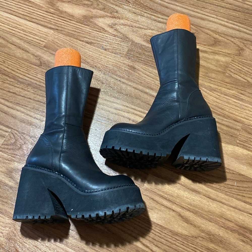 Unif Parker Boots black leather 7 Bratz vibes boh… - image 2