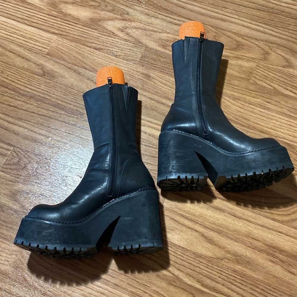 Unif Parker Boots black leather 7 Bratz vibes boh… - image 3