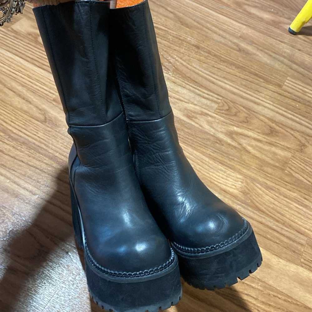 Unif Parker Boots black leather 7 Bratz vibes boh… - image 4
