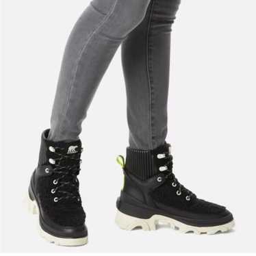 SOREL Black Brex Cozy Lace Up Winter Boots
