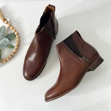 Frye Ankle boots Carly Zip Chelsea shoes cognac S… - image 1