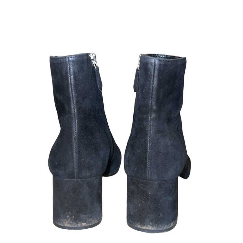 Prada Black Suede Leather Block Heel Boots - image 7
