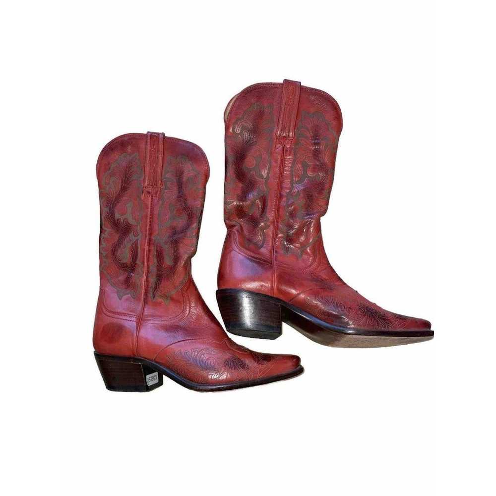 Lucchese 1883 Vintage Western Cowboy Boots Red 48… - image 2