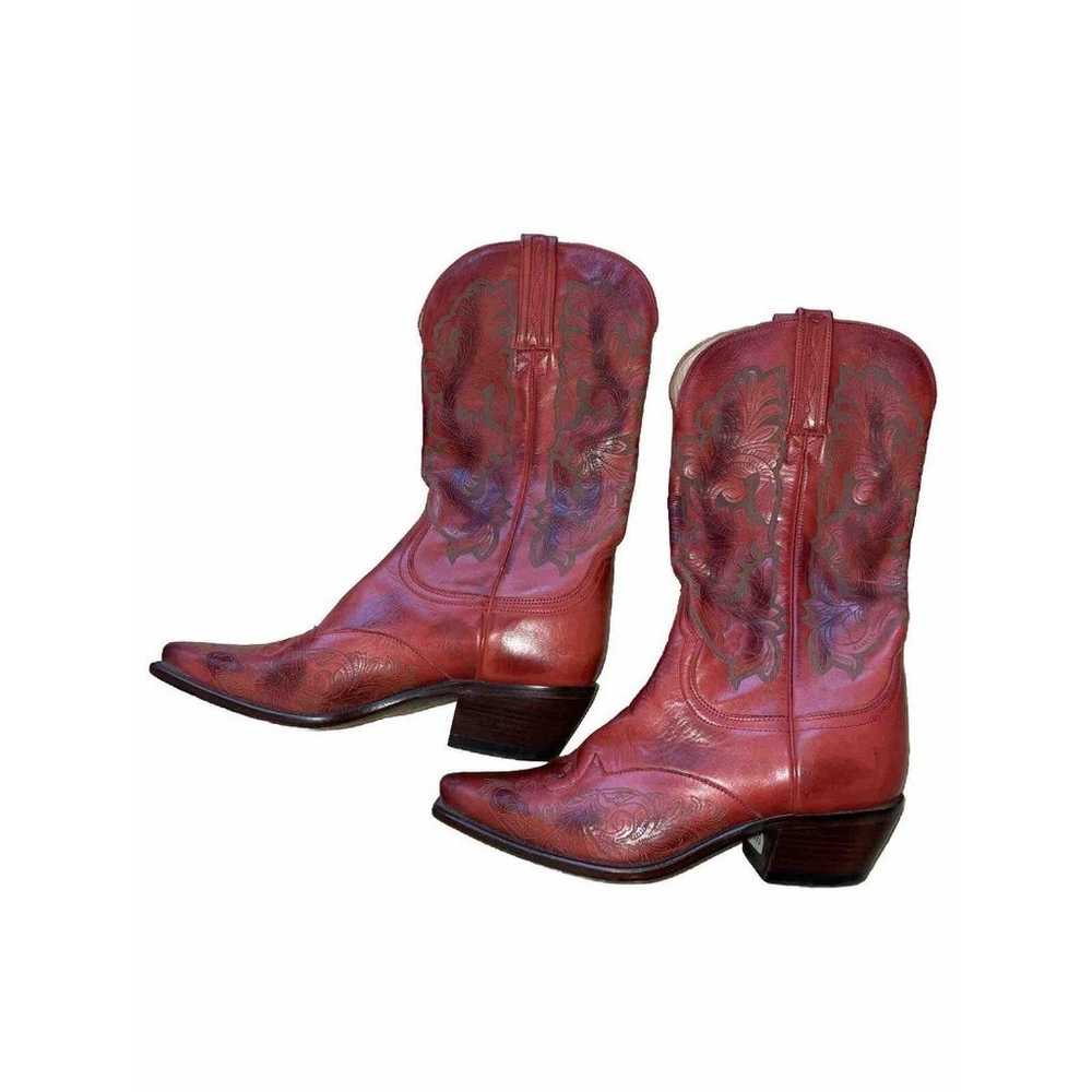 Lucchese 1883 Vintage Western Cowboy Boots Red 48… - image 3