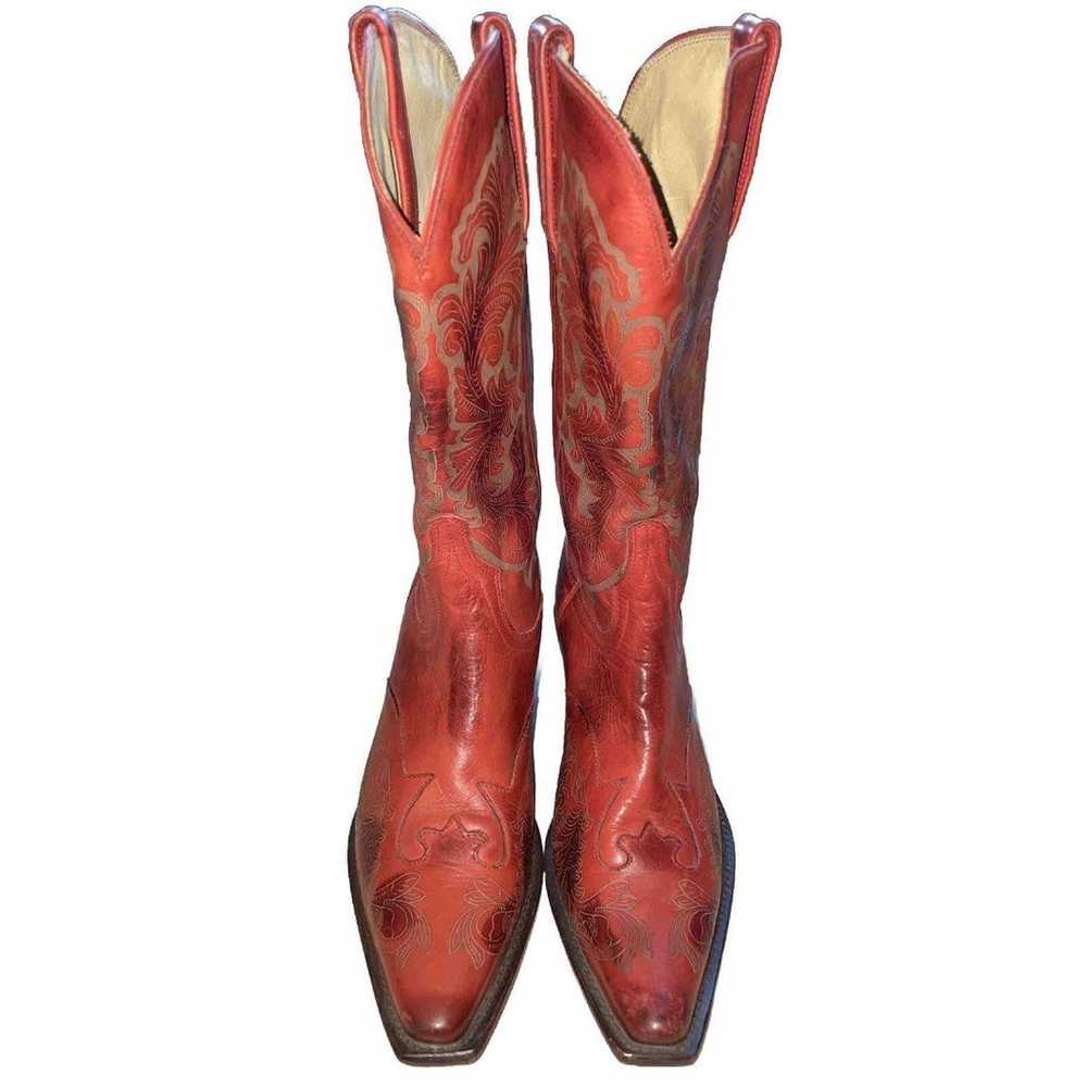 Lucchese 1883 Vintage Western Cowboy Boots Red 48… - image 5