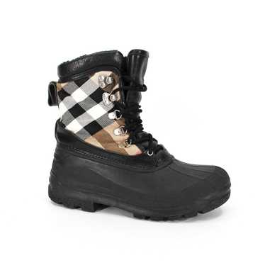 Burberry Black Tan Nova Check Snow Rain Boots 36 … - image 1