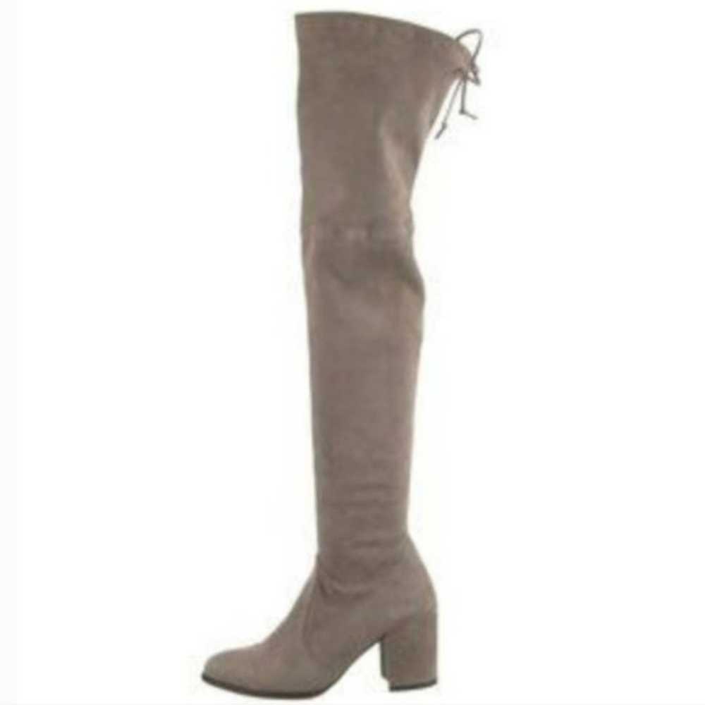 Stuart Weitzman The Knee Boot Suede Grey Taupe Si… - image 2