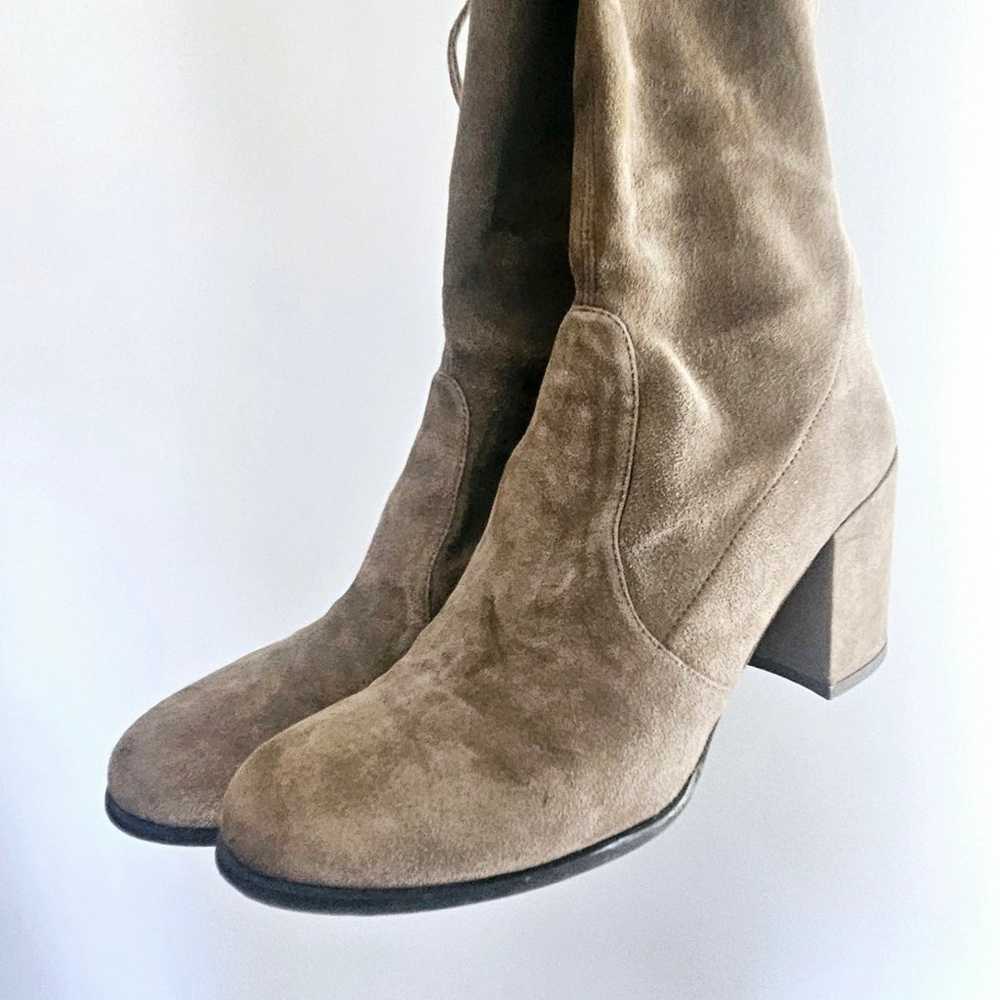 Stuart Weitzman The Knee Boot Suede Grey Taupe Si… - image 5