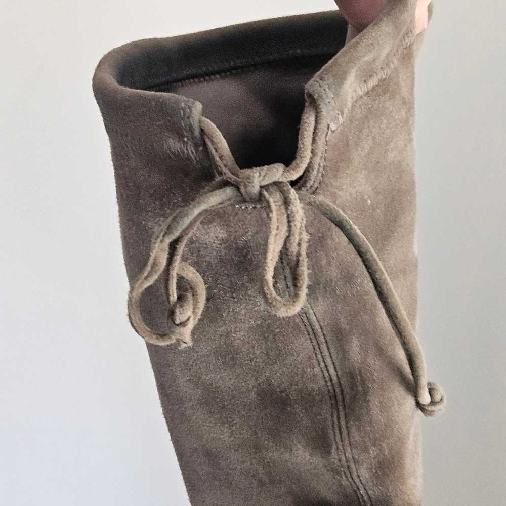 Stuart Weitzman The Knee Boot Suede Grey Taupe Si… - image 6