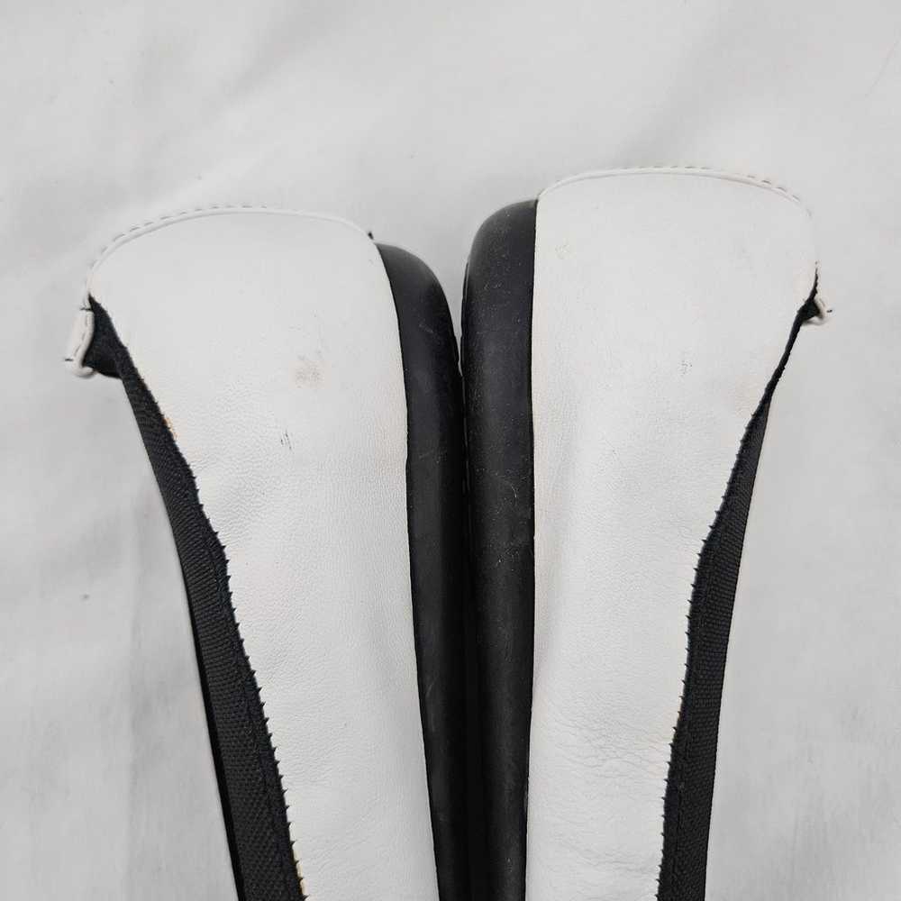 Geox Respira White Leather Black Trim Flats sz 42… - image 4