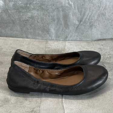 LUCKY BRAND Women's Black Leather Emmie Round-Toe 