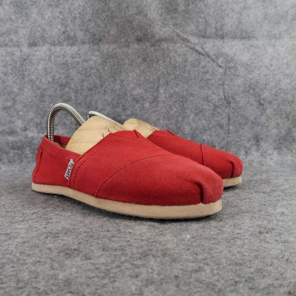 Toms Shoes Womens 6 Flats Casual Canvas Slip On R… - image 1
