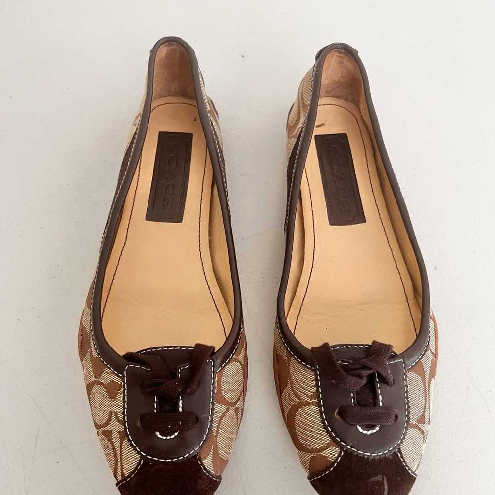 Coach Jasmine Brown Signature Print Flat Shoes Si… - image 2