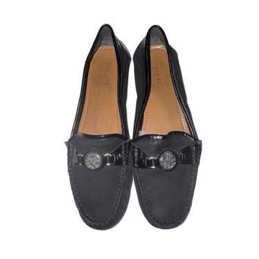 Coach Fonda Black Suede/Patent Leather Loafers Fl… - image 1