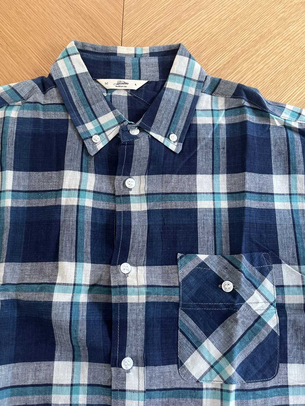 3sixteen 3sixteen linen plaid shirt - image 3