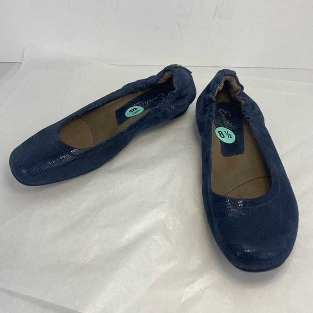 Earthies Tolo Navy Blue Printed Suede Leather Arc… - image 2