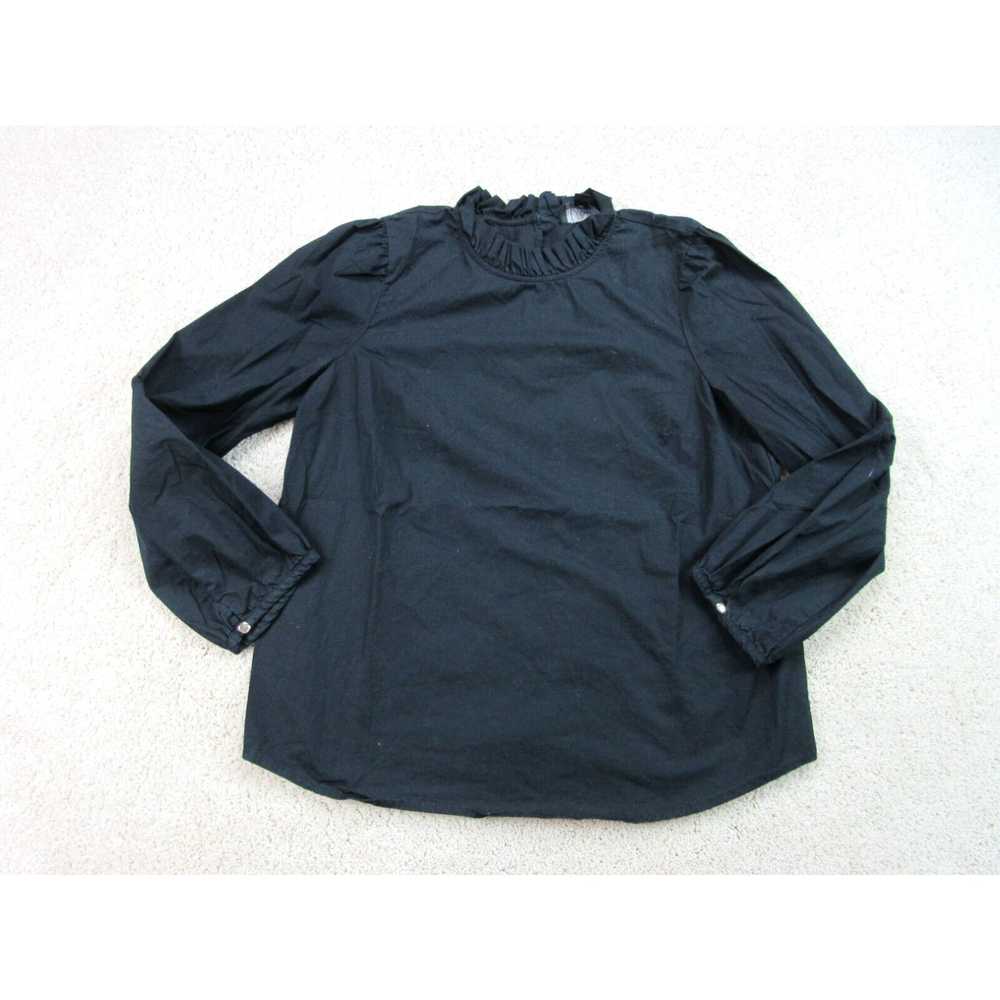 J.Crew J Crew Shirt Women Medium Black Long Sleev… - image 1