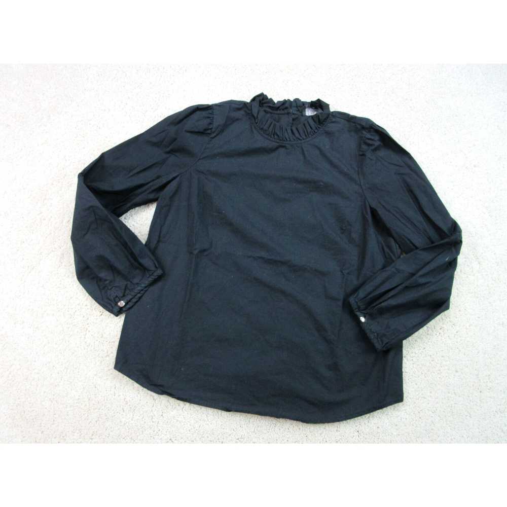 J.Crew J Crew Shirt Women Medium Black Long Sleev… - image 2