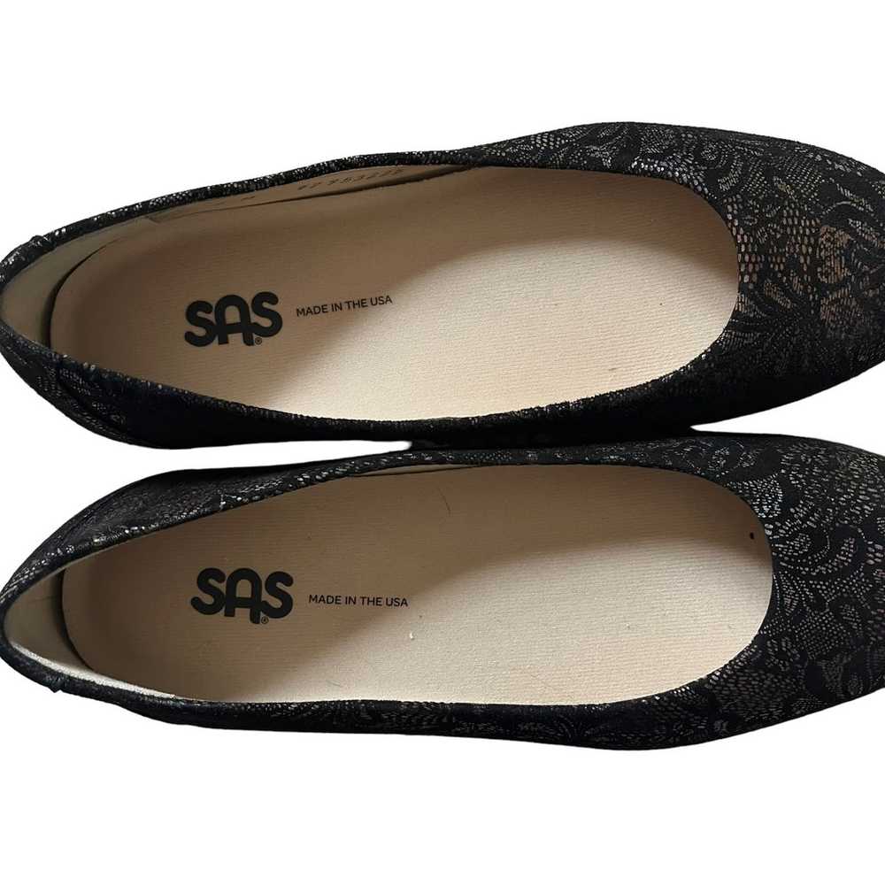 SAS Ballet Flat Shoes Black Lace Size 7 New - image 6