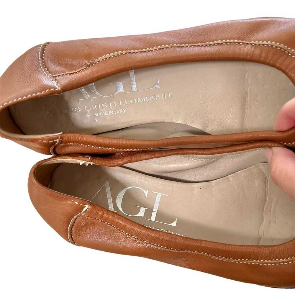 AGL Monika Brown Tan Leather Black Patent Cap Toe… - image 11