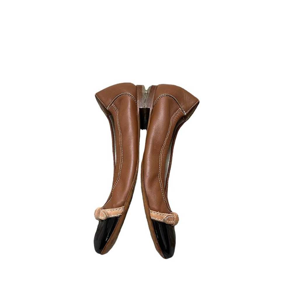 AGL Monika Brown Tan Leather Black Patent Cap Toe… - image 8