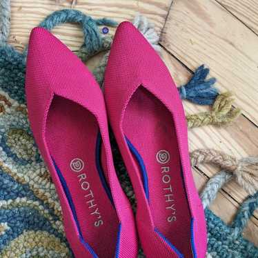 Rothy's the point Hot pink sz 10 like new flats - image 1