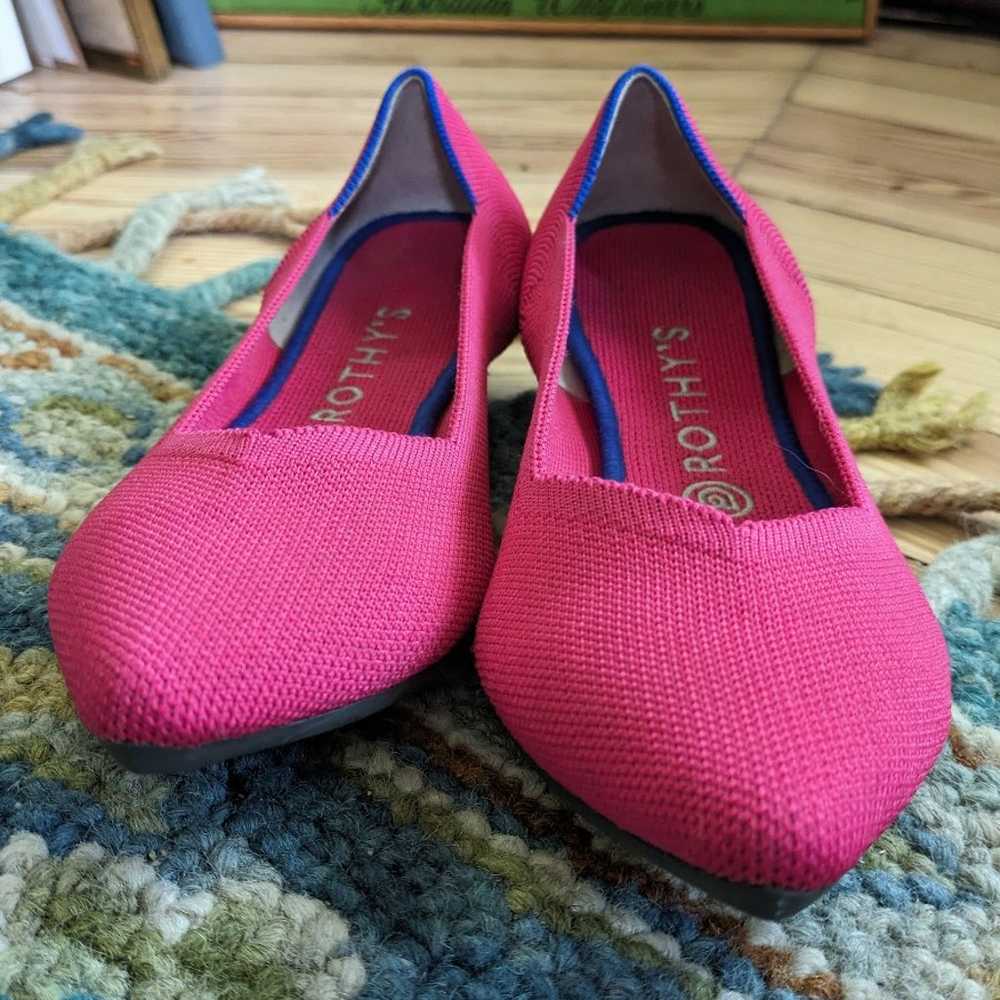 Rothy's the point Hot pink sz 10 like new flats - image 3