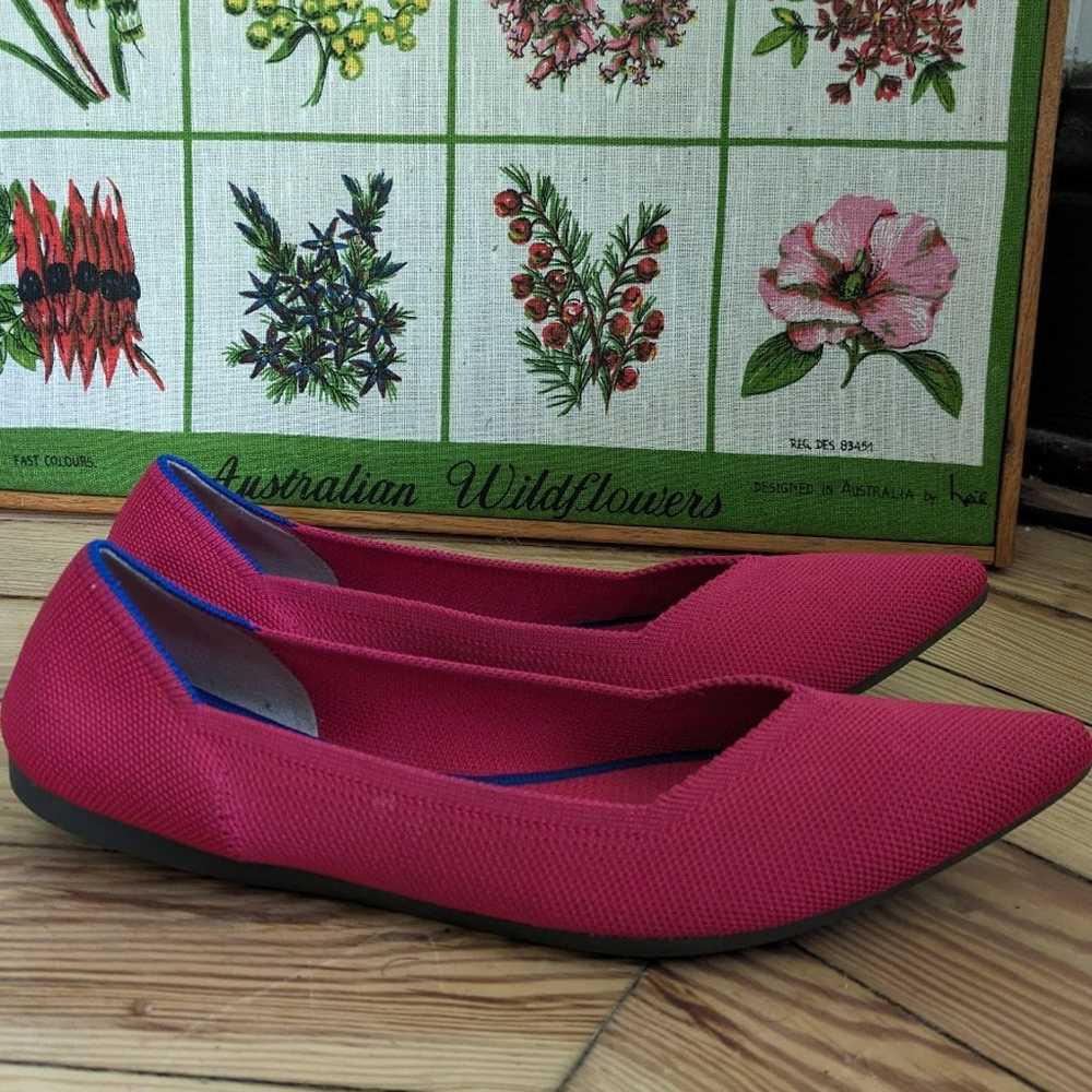 Rothy's the point Hot pink sz 10 like new flats - image 5