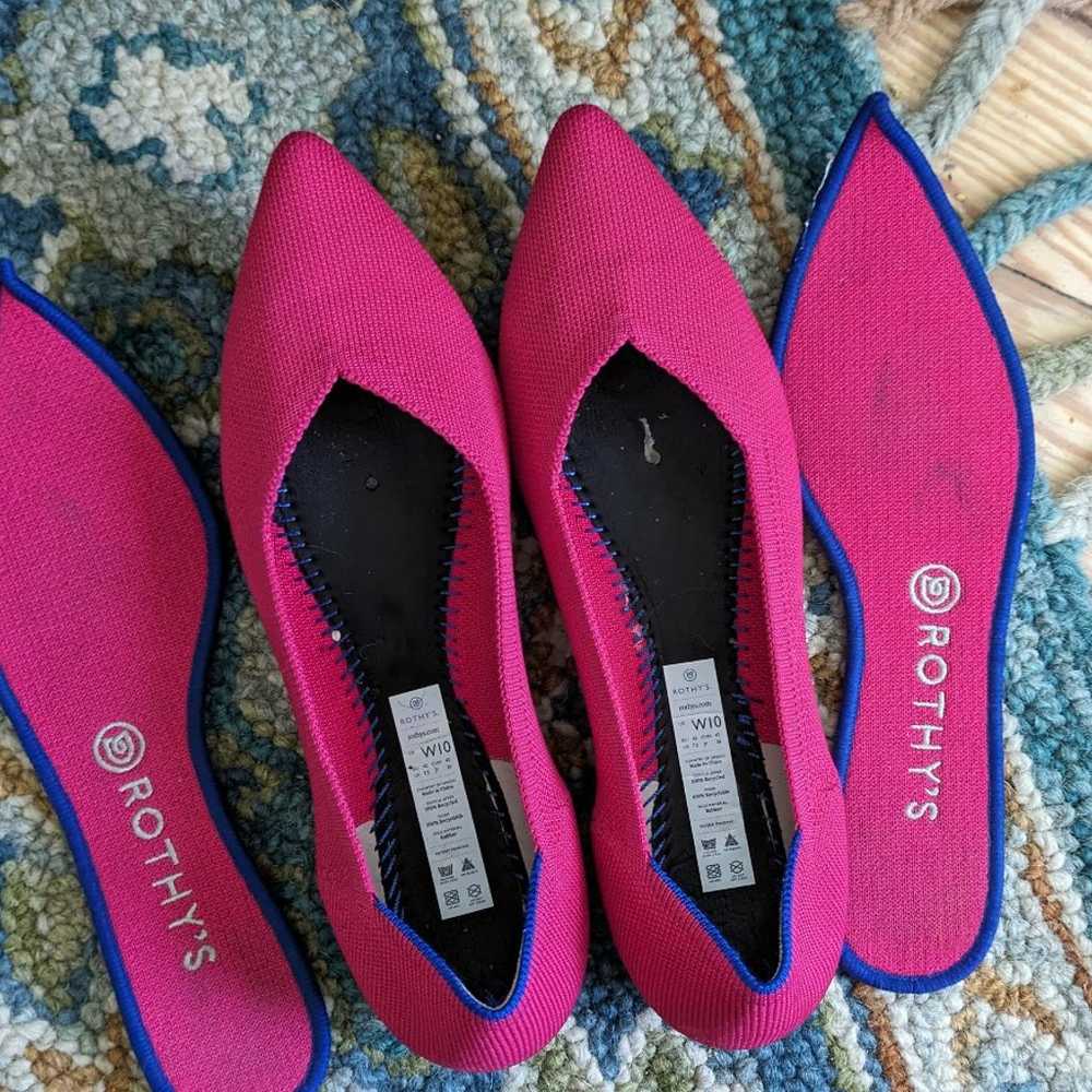 Rothy's the point Hot pink sz 10 like new flats - image 8