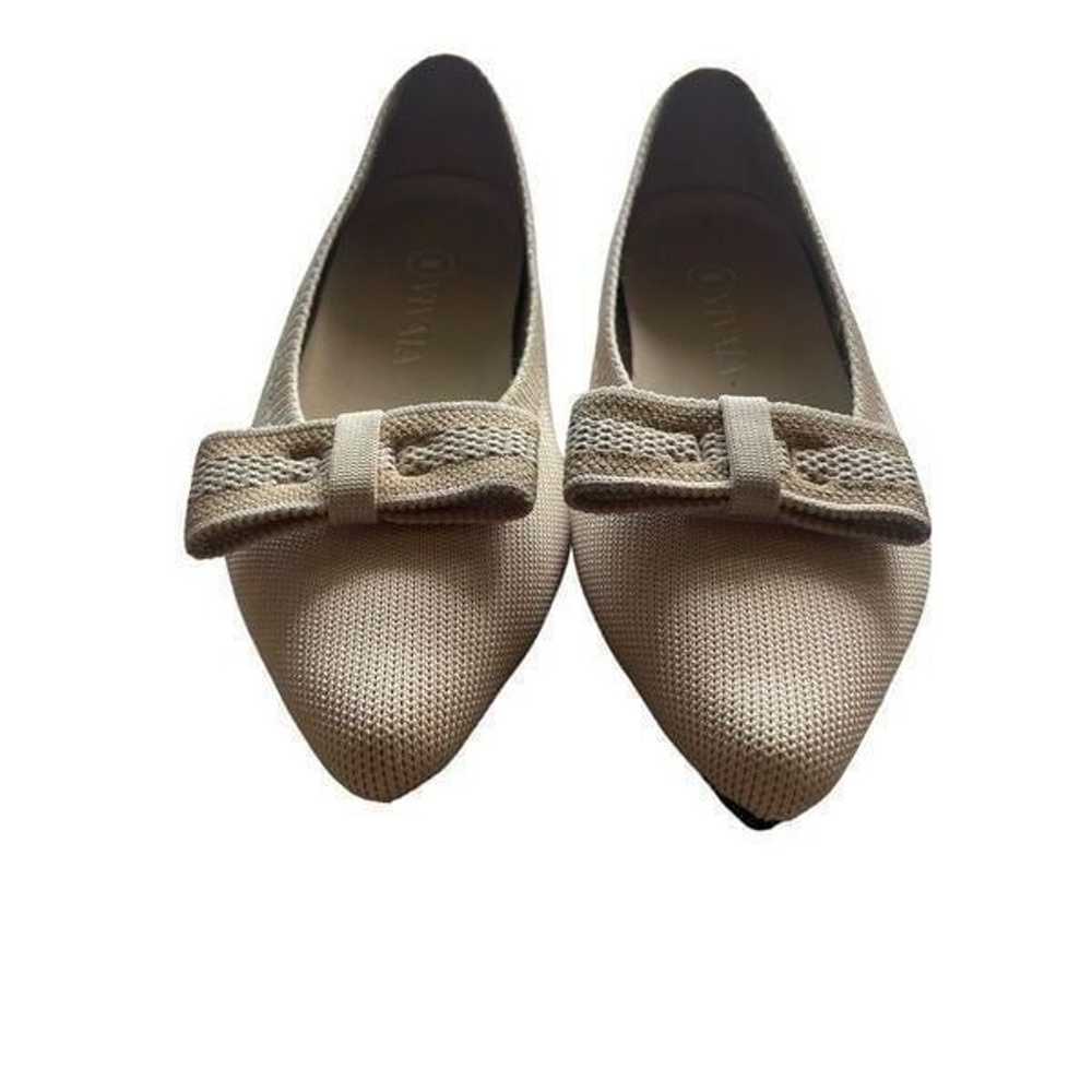 VIVAIA Pointed-Toe Bow Flats-Cream Ivory Ballet L… - image 3