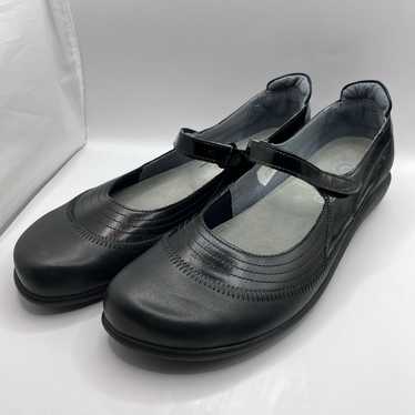 NAOT Kirei Mary Jane Shoe in Black Leather with P… - image 1