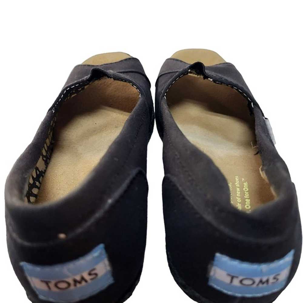 Toms Wedge Slip On Shoes Peep Toe Black Women's 7 - image 6
