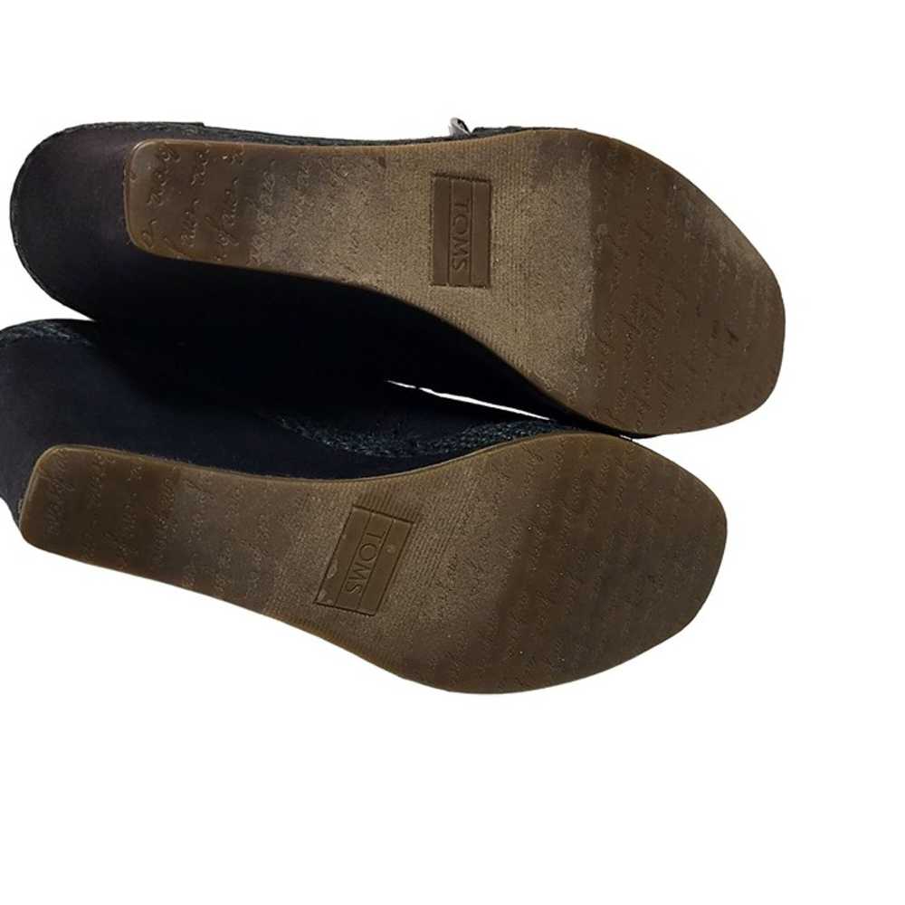 Toms Wedge Slip On Shoes Peep Toe Black Women's 7 - image 7